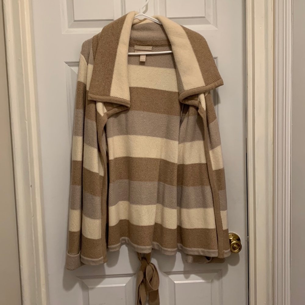 Banana Republic L striped wrap sweater with tie